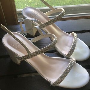 David’s Bridal white heels, size 5.5, worn 1x, comfortable.